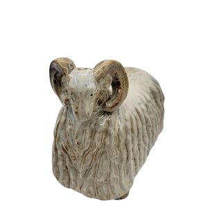 Mid-Century modern ceramic big horn sheep ram statue